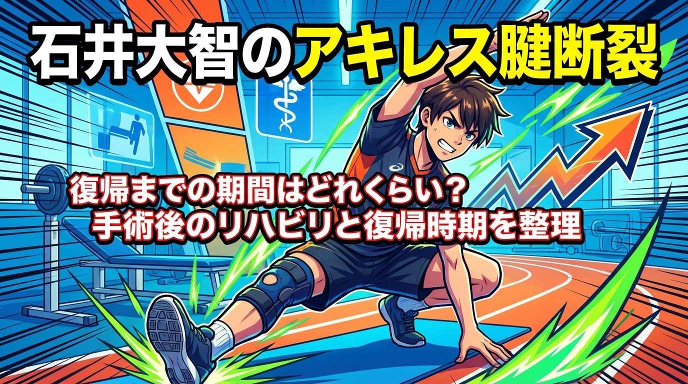 石井大智のアキレス腱断裂、復帰までの期間はどれくらい?手術後のリハビリと復帰時期を整理