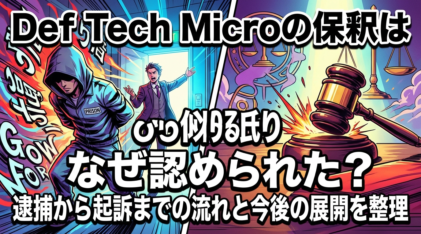 Def Tech Microの保釈はなぜ認められた?逮捕から起訴までの流れと今後の展開を整理
