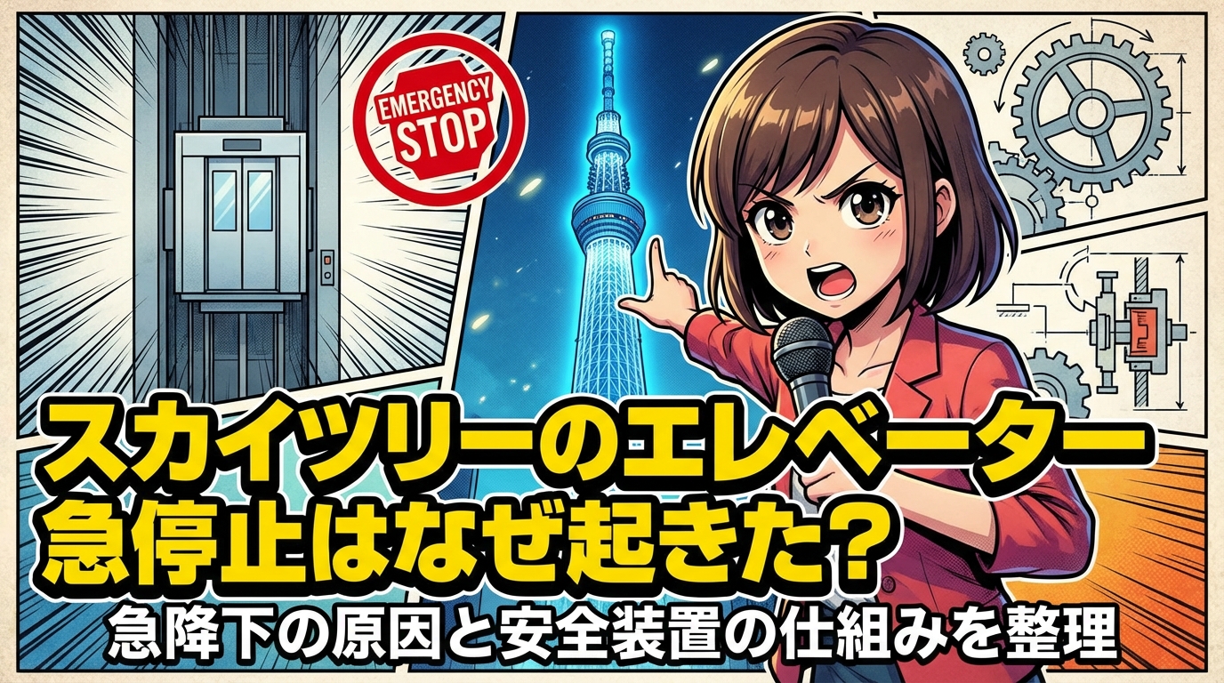 スカイツリーのエレベーター急停止はなぜ起きた?急降下の原因と安全装置の仕組みを整理