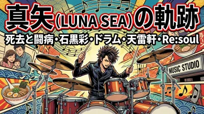 真矢(LUNA SEA)の死去と闘病・石黒彩との結婚や子供・実家の父親・ドラムスタイル・天雷軒やRe:soulまとめ