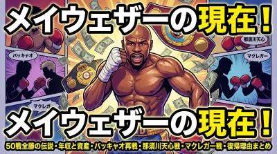 メイウェザーの現在！50戦全勝の伝説・年収と資産・パッキャオ再戦・那須川天心戦・マクレガー戦・復帰理由まとめ