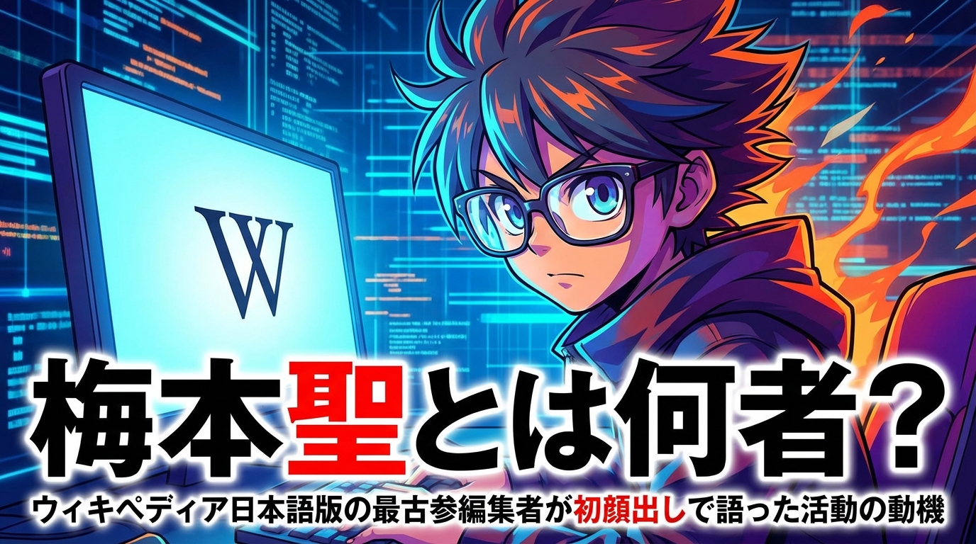 梅本聖とは何者？ウィキペディア日本語版の最古参編集者が初顔出しで語った活動の動機