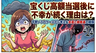 宝くじ高額当選後に不幸が続く理由は？平野ノラのケースから考える金運と健康運の関係