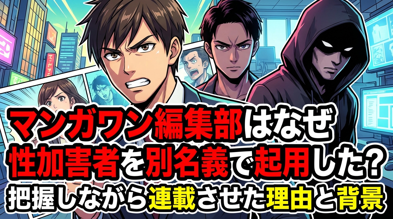 マンガワン編集部はなぜ性加害者を別名義で起用した？把握しながら連載させた理由と背景