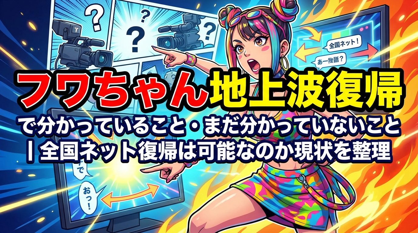 フワちゃん地上波復帰で分かっていること・まだ分かっていないこと｜全国ネット復帰は可能なのか現状を整理