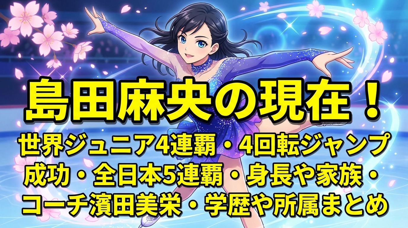 島田麻央の現在！世界ジュニア4連覇・4回転ジャンプ成功・全日本5連覇・身長や家族・コーチ濱田美栄・学歴や所属まとめ