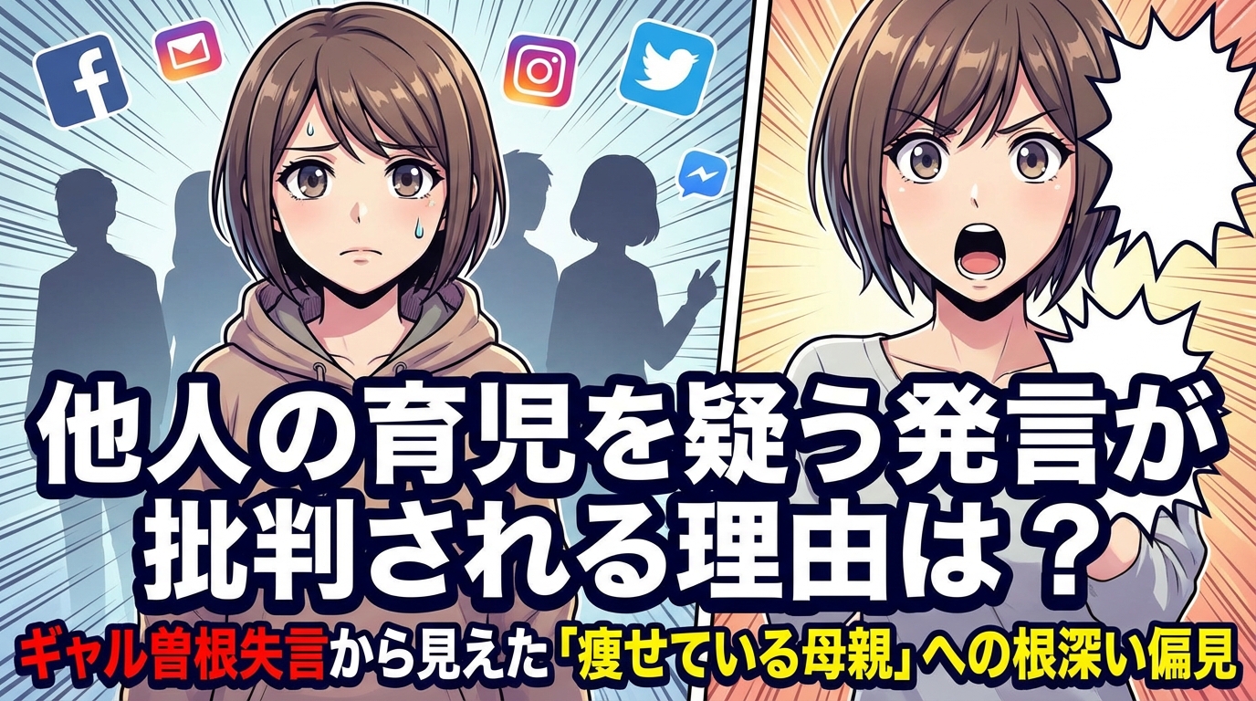 他人の育児を疑う発言が批判される理由は？ギャル曽根失言から見えた「痩せている母親」への根深い偏見