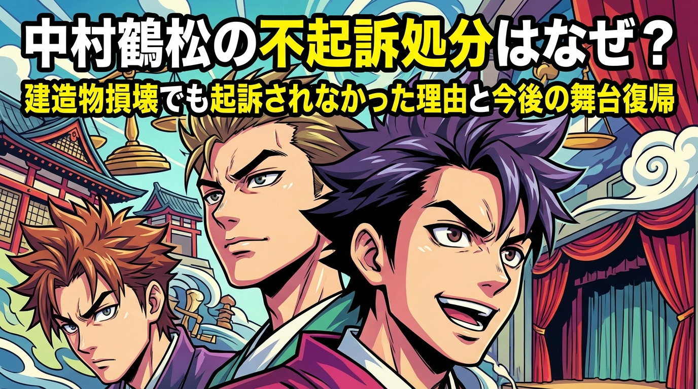 中村鶴松の不起訴処分はなぜ？建造物損壊でも起訴されなかった理由と今後の舞台復帰