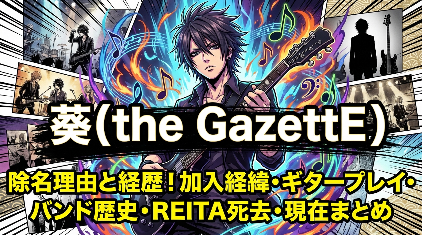 葵(the GazettE)の除名理由と経歴！加入経緯・ギタープレイ・バンド歴史・REITA死去・現在まとめ