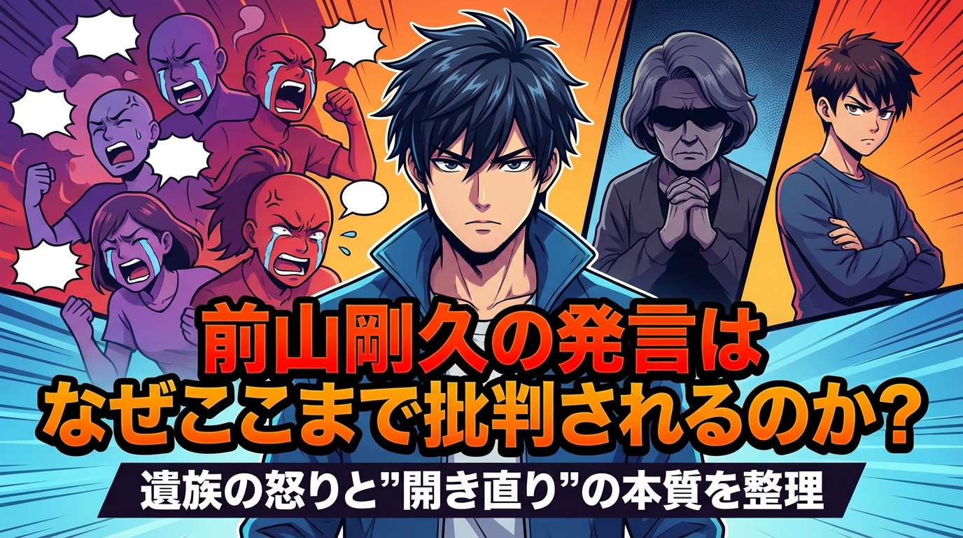 前山剛久の発言はなぜここまで批判されるのか？遺族の怒りと"開き直り"の本質を整理